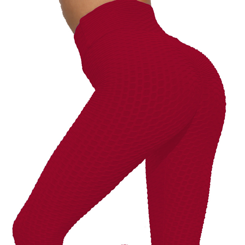 2021 New Yoga Bubble Pants Women's High Waist Hip Lift Peach Hip Tight Jacquard Sports Trousers Fitness Yoga Pants