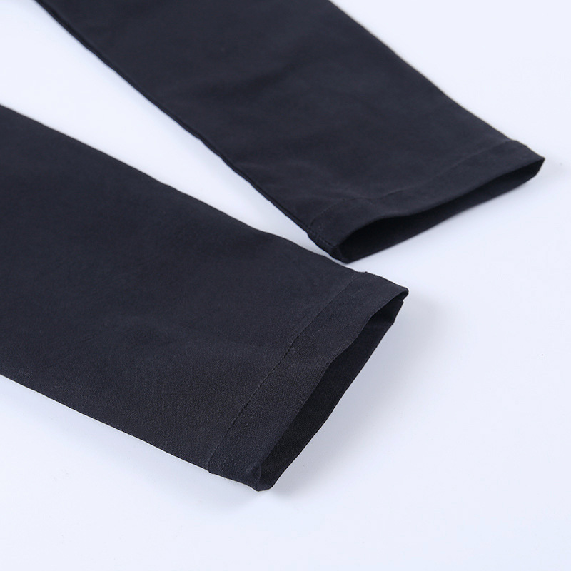 92382 European and American Autumn and Winter New Crescent Zipper High Waist Tight Skinny Trousers Women's Ins Casual Black Leggings