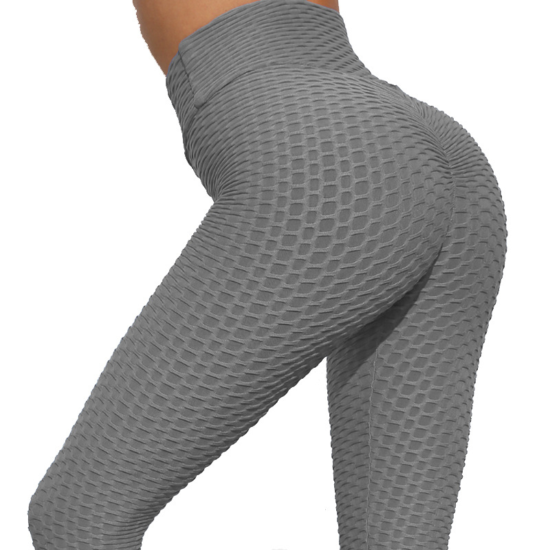 2021 New Yoga Bubble Pants Women's High Waist Hip Lift Peach Hip Tight Jacquard Sports Trousers Fitness Yoga Pants