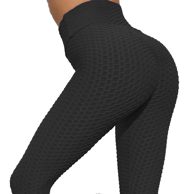 2021 New Yoga Bubble Pants Women's High Waist Hip Lift Peach Hip Tight Jacquard Sports Trousers Fitness Yoga Pants