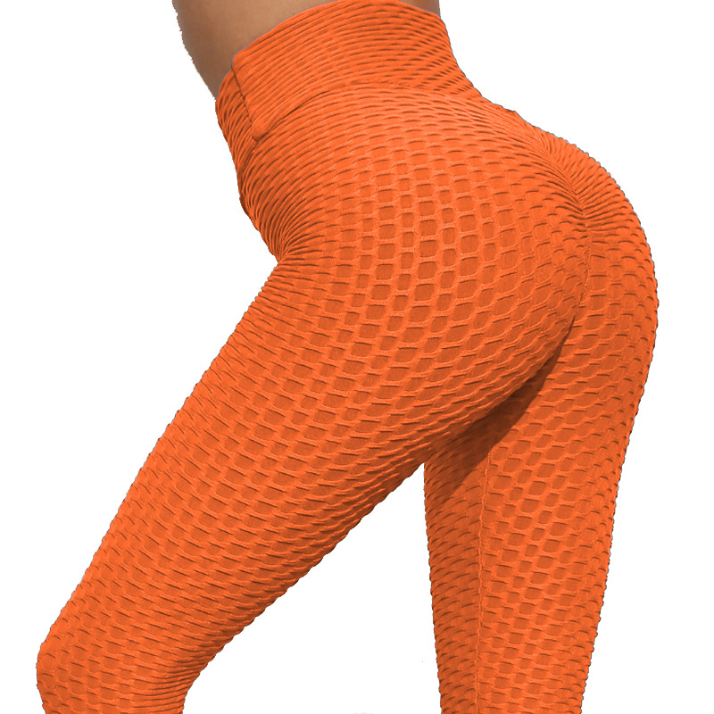 2021 New Yoga Bubble Pants Women's High Waist Hip Lift Peach Hip Tight Jacquard Sports Trousers Fitness Yoga Pants