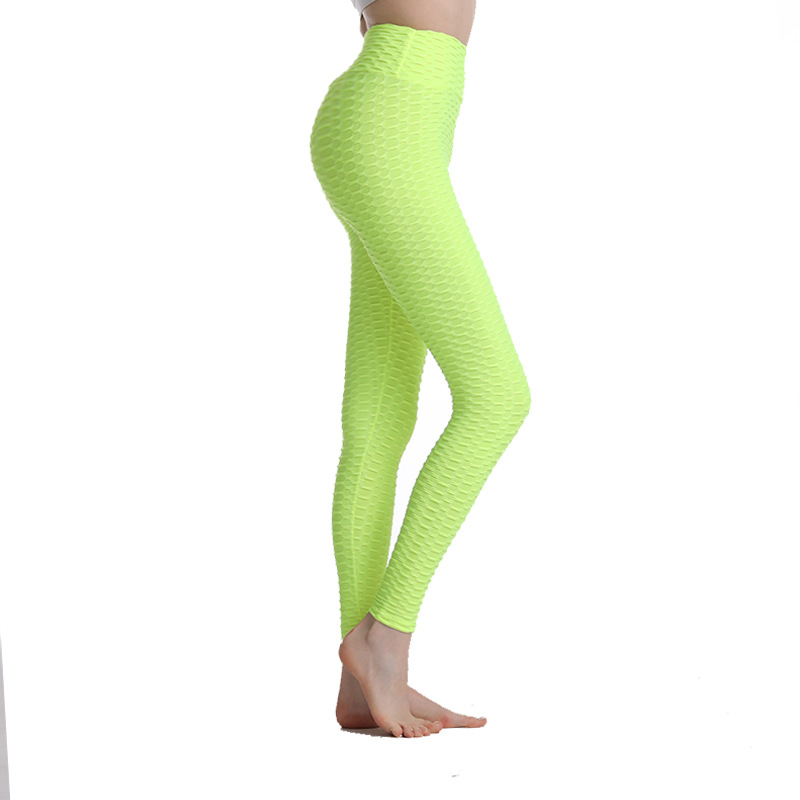 2021 New Yoga Bubble Pants Women's High Waist Hip Lift Peach Hip Tight Jacquard Sports Trousers Fitness Yoga Pants