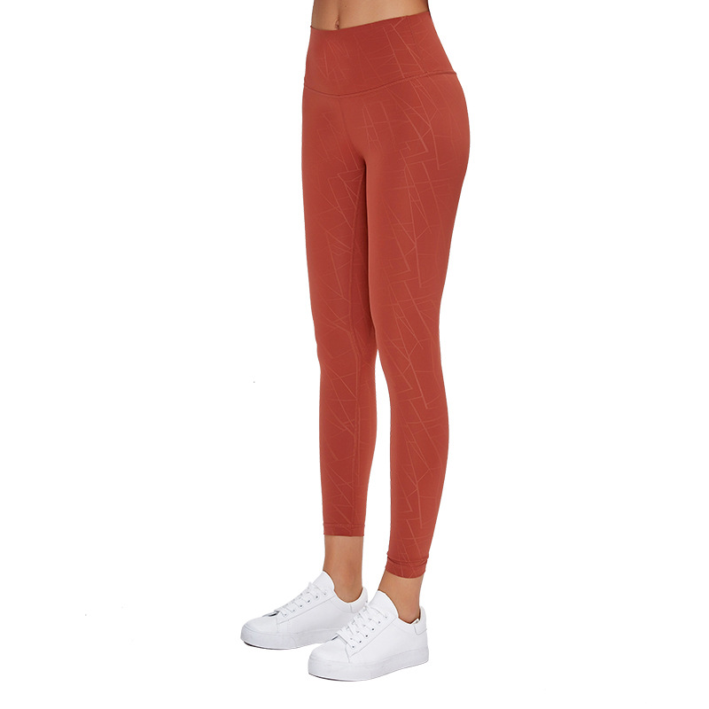 2020 Spring New Model Nude Yoga Pants Women&#039;s High Waist Hip Running Tight Elastic Feet Sports Fitness Trousers