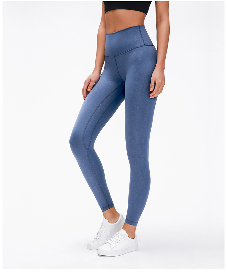 2020 Spring New Model Nude Yoga Pants Women's High Waist Hip Running Tight Elastic Feet Sports Fitness Trousers