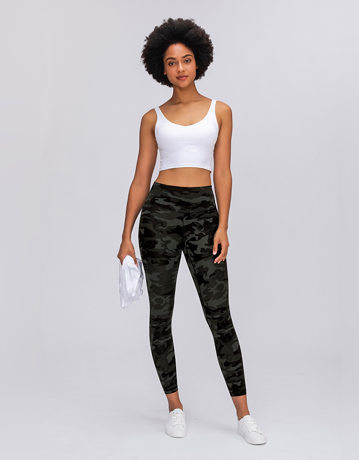 2020 Spring New Model Nude Yoga Pants Women's High Waist Hip Running Tight Elastic Feet Sports Fitness Trousers