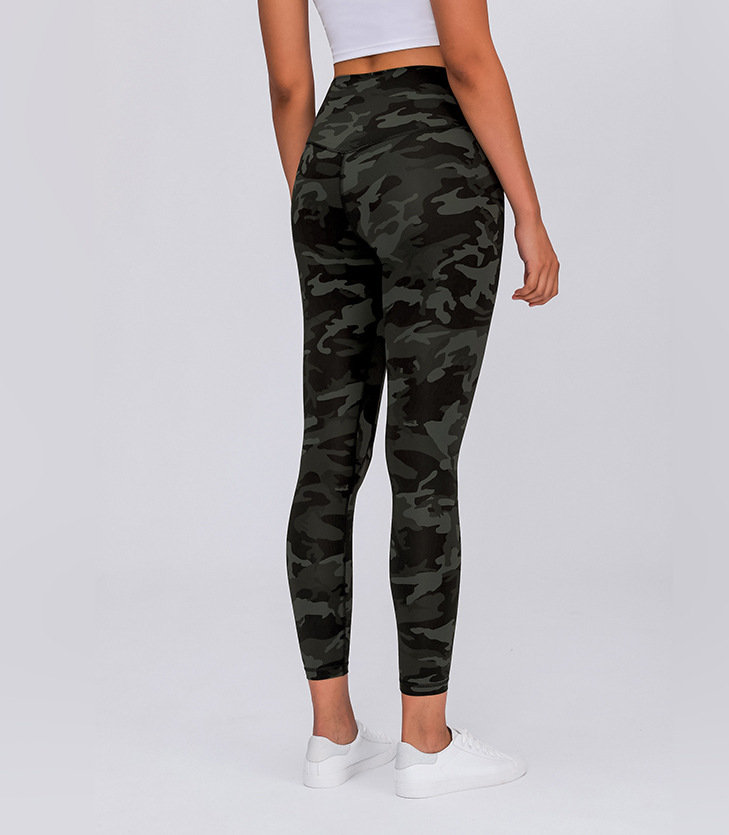 2020 Spring New Model Nude Yoga Pants Women's High Waist Hip Running Tight Elastic Feet Sports Fitness Trousers