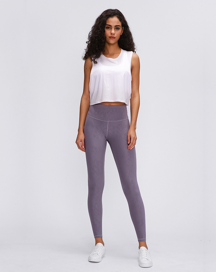2020 Spring New Model Nude Yoga Pants Women's High Waist Hip Running Tight Elastic Feet Sports Fitness Trousers