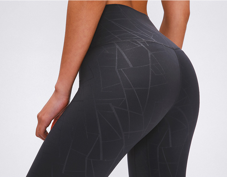 2020 Spring New Model Nude Yoga Pants Women's High Waist Hip Running Tight Elastic Feet Sports Fitness Trousers