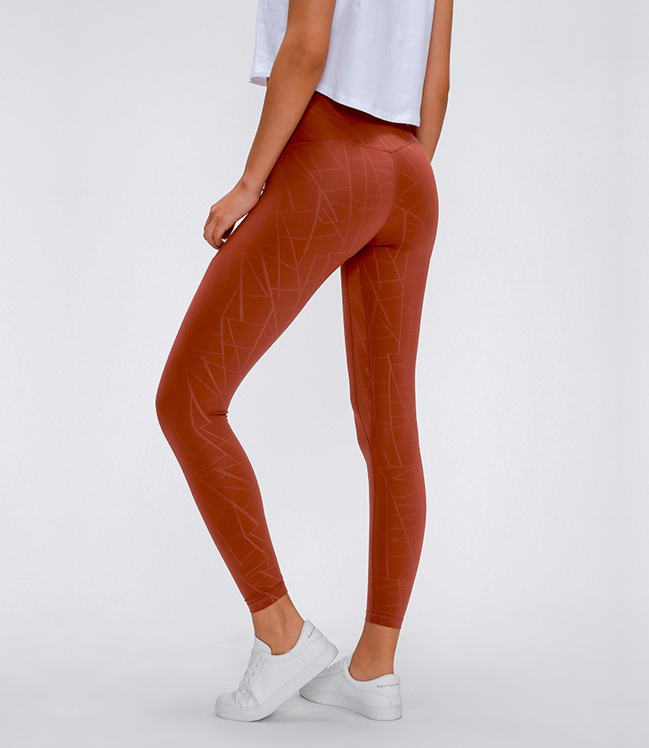 2020 Spring New Model Nude Yoga Pants Women's High Waist Hip Running Tight Elastic Feet Sports Fitness Trousers
