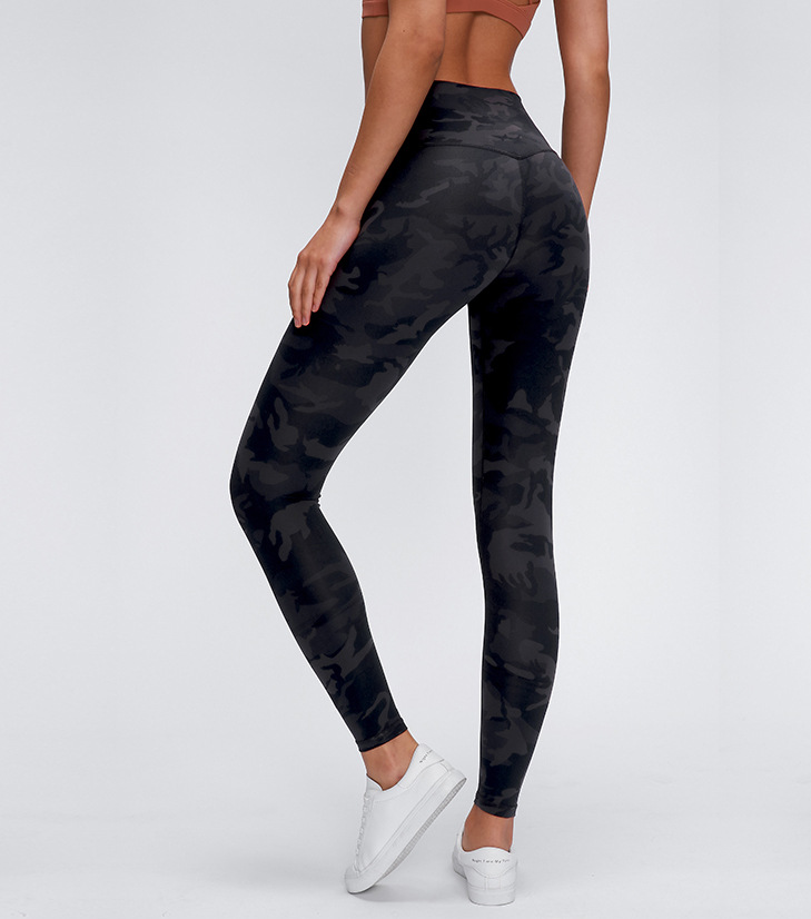 2020 Spring New Model Nude Yoga Pants Women's High Waist Hip Running Tight Elastic Feet Sports Fitness Trousers
