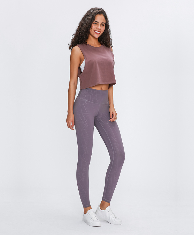 2020 Spring New Model Nude Yoga Pants Women's High Waist Hip Running Tight Elastic Feet Sports Fitness Trousers