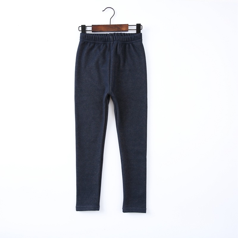 2021 Children's Leggings Fleece-Lined Thickened Girls' Pants Korean Style Outer Wear Tight Stretch Trousers Single-Layer Fleece-Lined