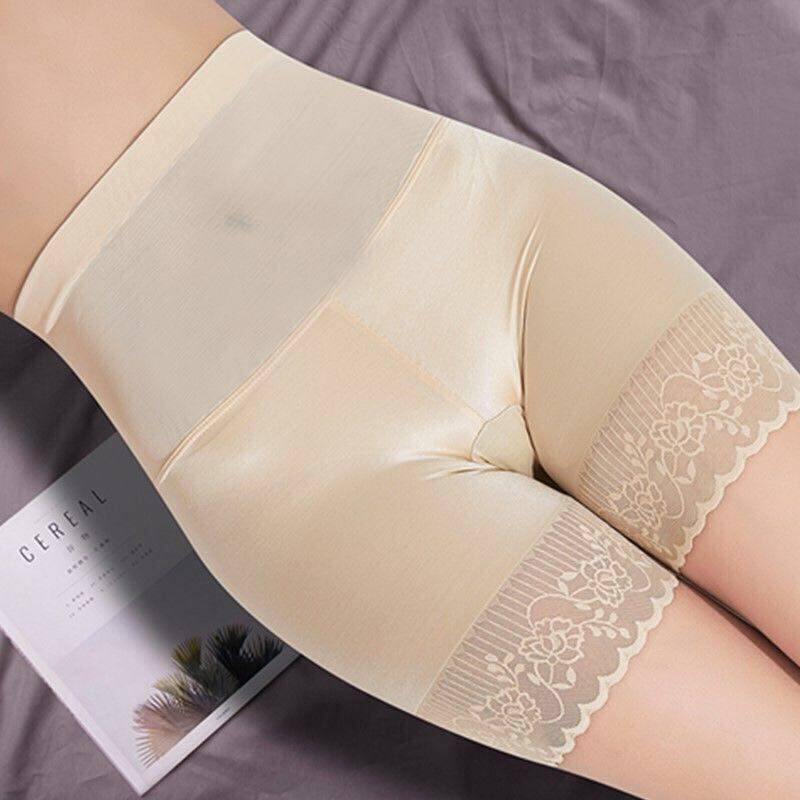 Tall waist and tummy tight safety trousers for women, thin safety trousers with unrolled edge and body pants, large breathable toning pants