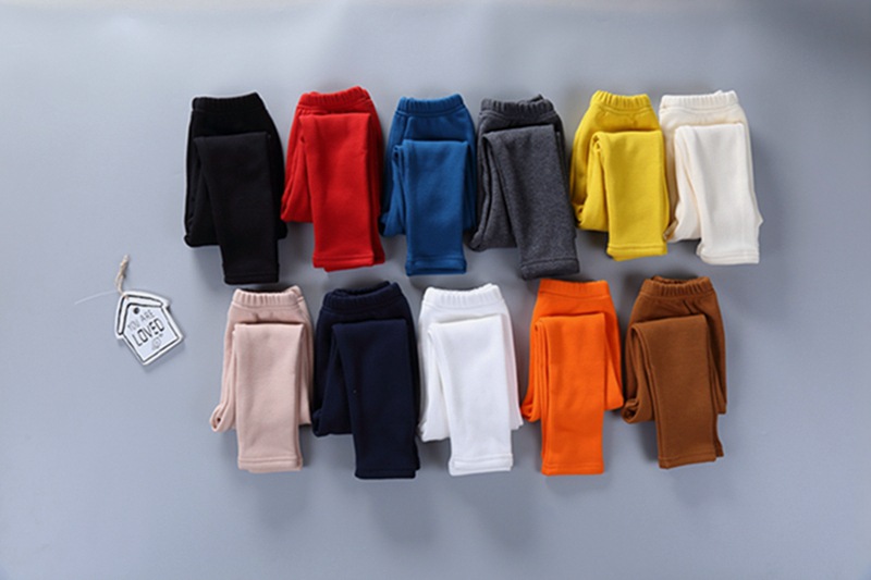 Autumn and Winter Children's Leggings Fleece-Lined Thick Warm Pants Korean Girls Solid Color Crawler Outer Wear Tight Stretch Trousers Autumn and Winter Children's Leggings Fleece-Lined Thick Warm Pants Korean Girls Solid Color Crawler Outer Wear Tight Stretch Trousers