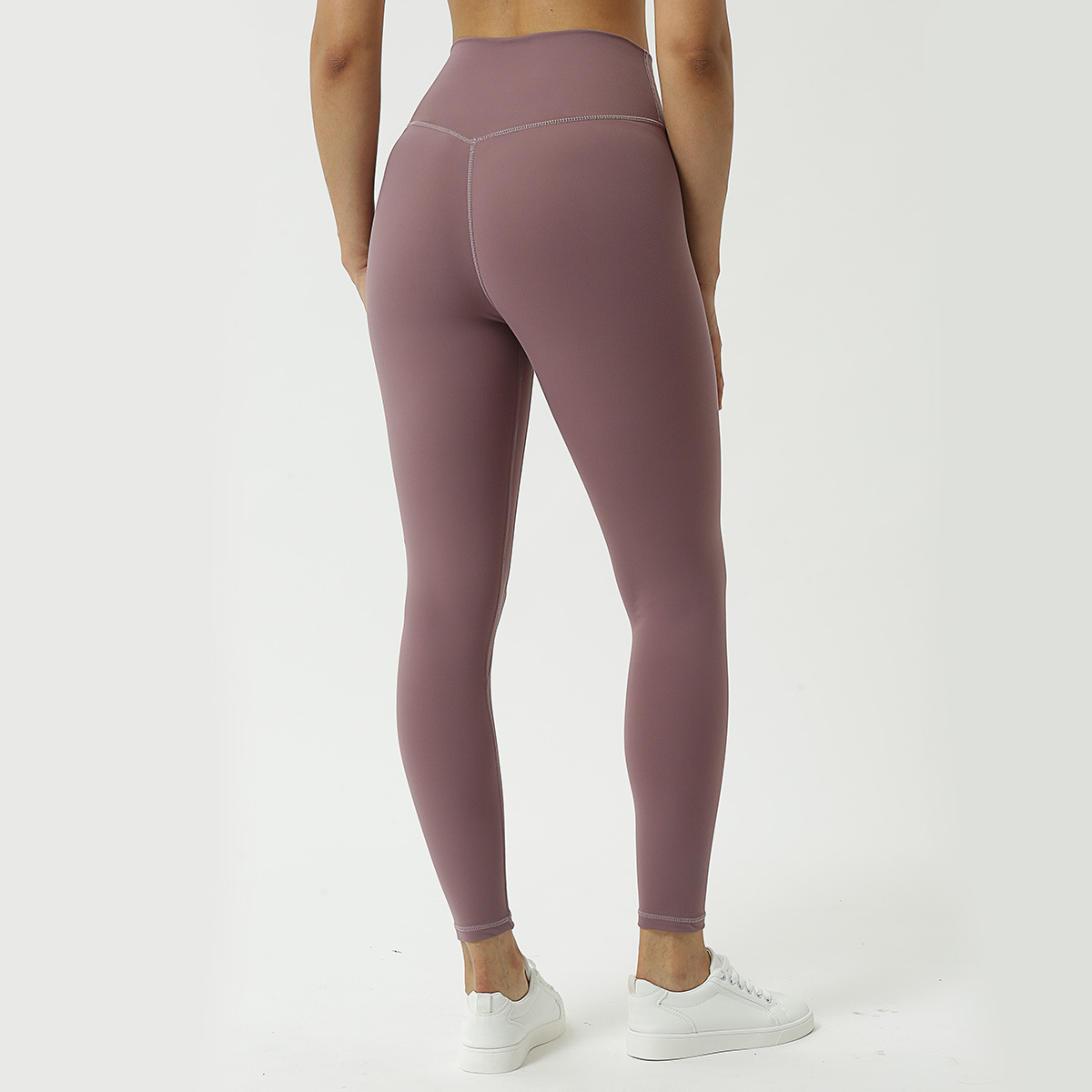 New DoubleSided Brushed Solid Color Yoga Pants Women&#039;s Tight Capri Fitness Trousers High Waist Nude Yoga Pants