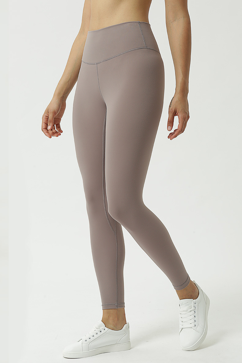 New DoubleSided Brushed Solid Color Yoga Pants Women's Tight Capri Fitness Trousers High Waist Nude Yoga Pants New DoubleSided Brushed Solid Color Yoga Pants Women's Tight Capri Fitness Trousers High Waist Nude Yoga Pants