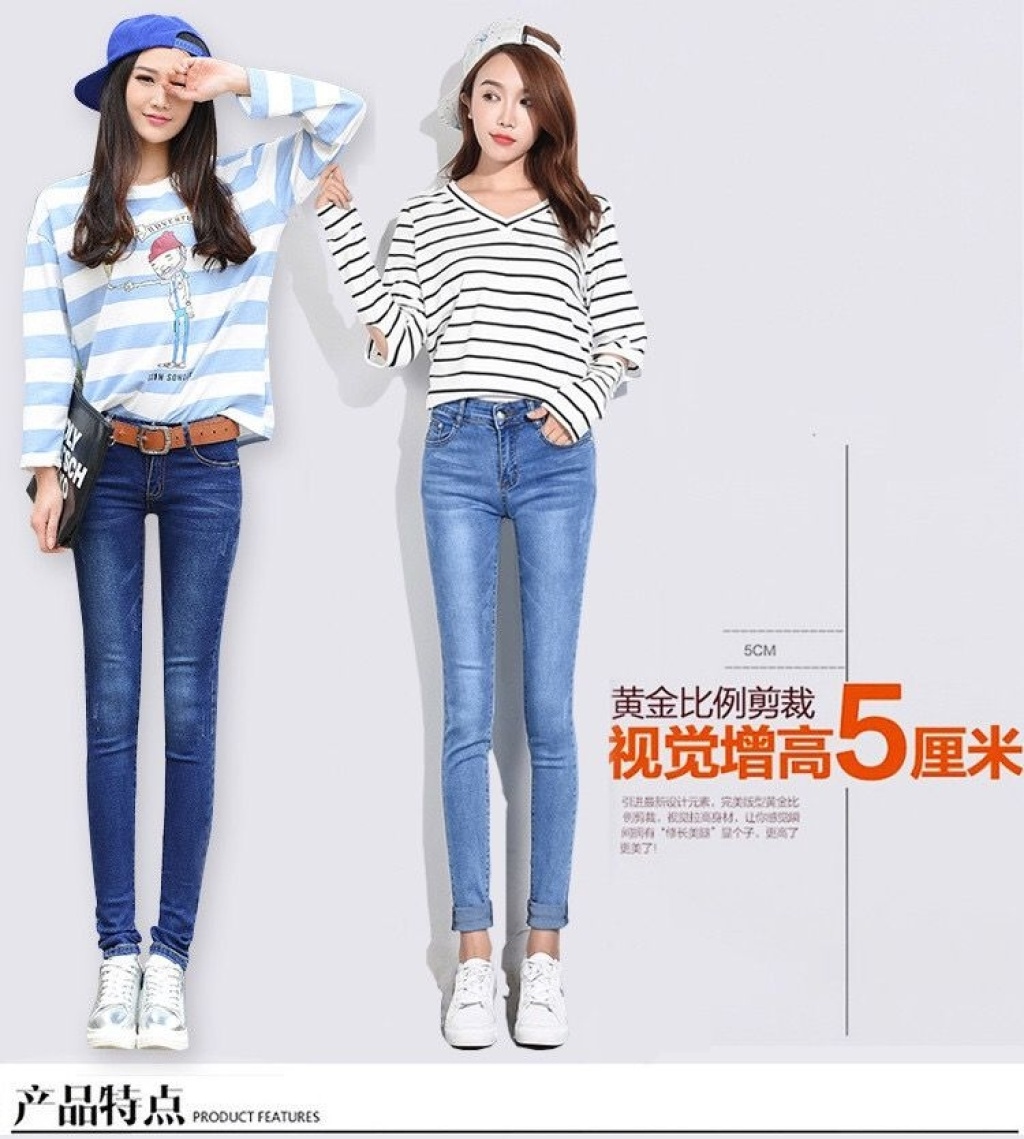 Good Quality Autumn and Winter Mid-High Waist Thick Jeans Women's Feet Stretch Fleece Korean Style Slimming and Tight Pencil Trousers Good Quality Autumn and Winter Mid-High Waist Thick Jeans Women's Feet Stretch Fleece Korean Style Slimming and Tight Pencil Trousers