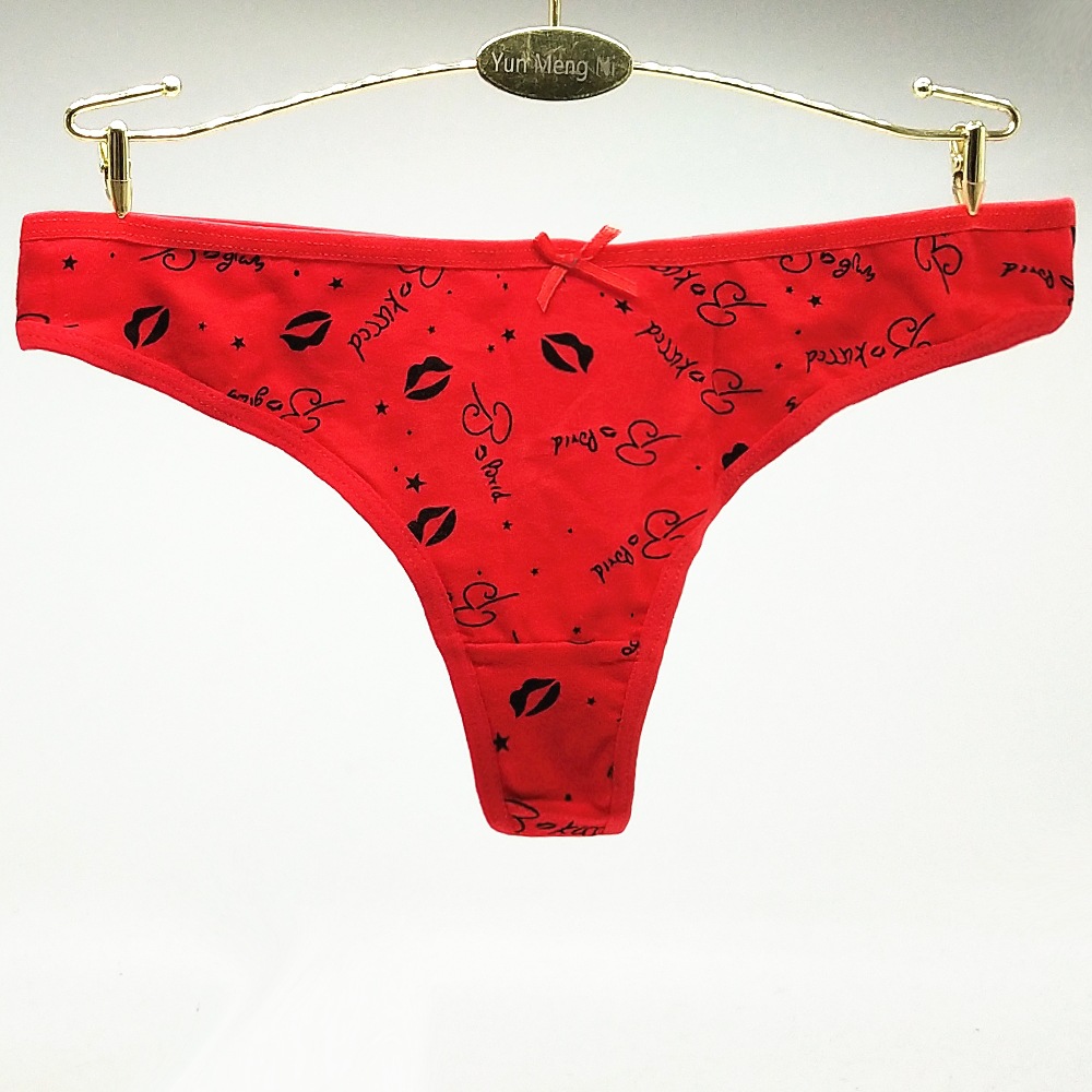 Yunmengni Fashion Letter Print Cotton Women's Underwear Foreign Trade in Stock Women's T-Back from AliExpress