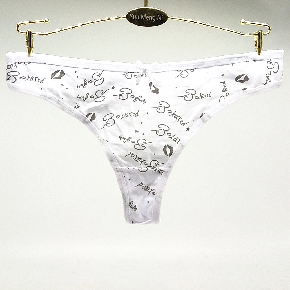 Yunmengni Fashion Letter Print Cotton Women's Underwear Foreign Trade in Stock Women's T-Back from AliExpress