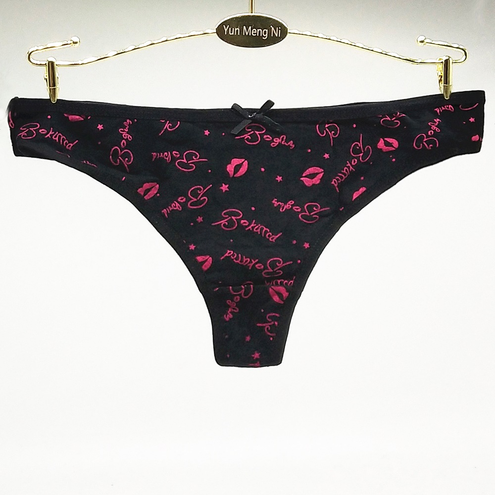 Yunmengni Fashion Letter Print Cotton Women's Underwear Foreign Trade in Stock Women's T-Back from AliExpress