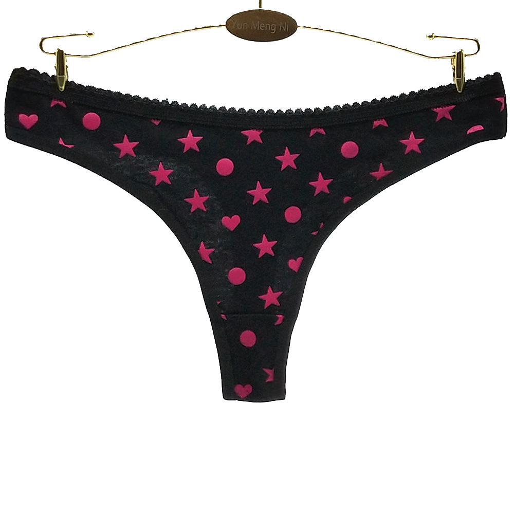 Yunmengni Foreign Trade XINGX Printed Cotton Women's T-Back AliExpress Dunhuang Amazon Women's Underwear Supply
