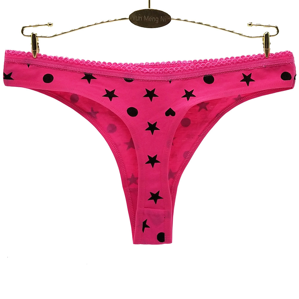 Yunmengni Foreign Trade XINGX Printed Cotton Women's T-Back AliExpress Dunhuang Amazon Women's Underwear Supply