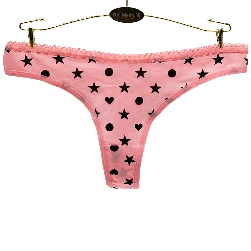 Yunmengni Foreign Trade XINGX Printed Cotton Women's T-Back AliExpress Dunhuang Amazon Women's Underwear Supply