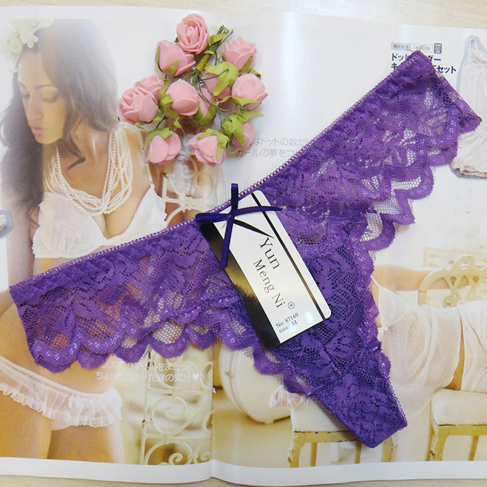 Yunmengni Foreign Trade in Stock Women's Lace T-Back Cross-Border AliExpress Amazon Women's Underwear 87169