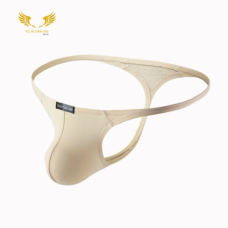 Factory Direct Supply Men&#039;s Underwear Nylon Sexy Low Waist Comrade Single Ding T-Shaped Panties Cross-Border Foreign Trade Large Size T-Back Men