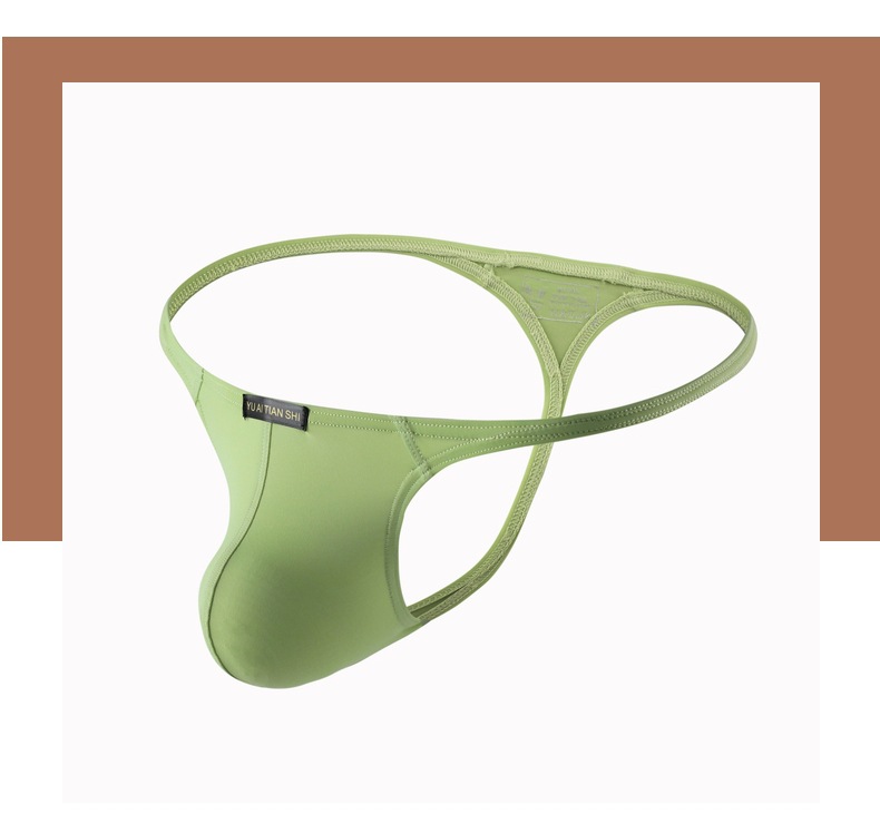 Factory Direct Supply Men's Underwear Nylon Sexy Low Waist Comrade Single Ding T-Shaped Panties Cross-Border Foreign Trade Large Size T-Back Men
