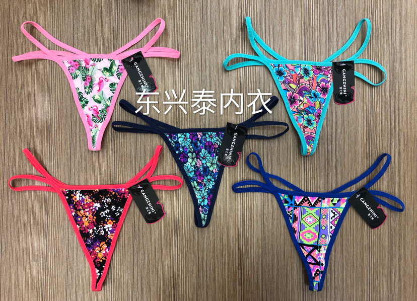 Lady Sexy Temptation T-Back Triangle Underwear Beautiful Hip Low Waist Luxury Women&#039;s Underwear T-Shaped Panties Wholesale
