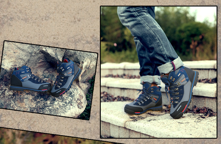 Cross-Border Foreign Trade Hiking Shoes High Top Outdoor Casual Shoes Hiking Boots Fashion Travel Shoes Men off-Road Running Shoes 8037