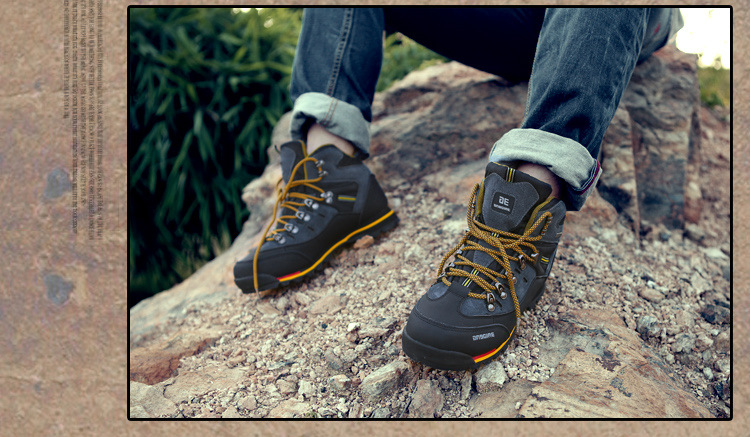 Cross-Border Foreign Trade Hiking Shoes High Top Outdoor Casual Shoes Hiking Boots Fashion Travel Shoes Men off-Road Running Shoes 8037