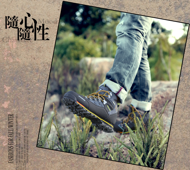 Cross-Border Foreign Trade Hiking Shoes High Top Outdoor Casual Shoes Hiking Boots Fashion Travel Shoes Men off-Road Running Shoes 8037