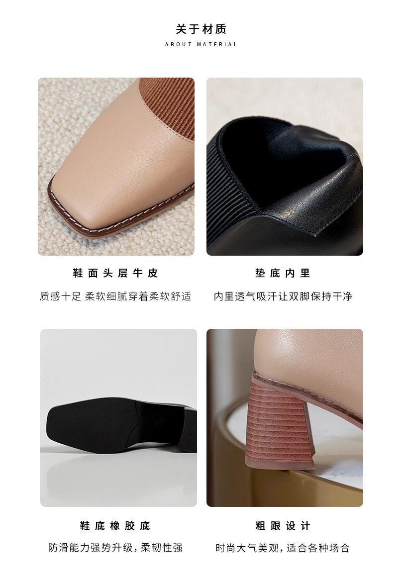 Spring 2021 New Women's Chunky Heel Genuine Leather Shoes Korean Style Square Toe Elastic Knitted Stitching Ankle Boots High Heel Not Blind Stitch Leather Boots Spring 2021 New Women's Chunky Heel Genuine Leather Shoes Korean Style Square Toe Elastic Knitted Stitching Ankle Boots High Heel Not Blind Stitch Leather Boots