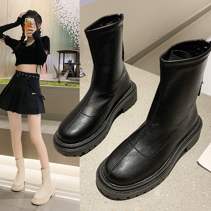 Boots High Flat Bottom 2021 New below the Knee Shorty Long Boots Female Slimming Knight Martin Boots Boots High Flat Bottom 2021 New below the Knee Shorty Long Boots Female Slimming Knight Martin Boots