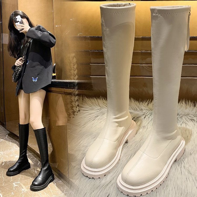 Boots High Flat Bottom 2021 New below the Knee Shorty Long Boots Female Slimming Knight Martin Boots Boots High Flat Bottom 2021 New below the Knee Shorty Long Boots Female Slimming Knight Martin Boots