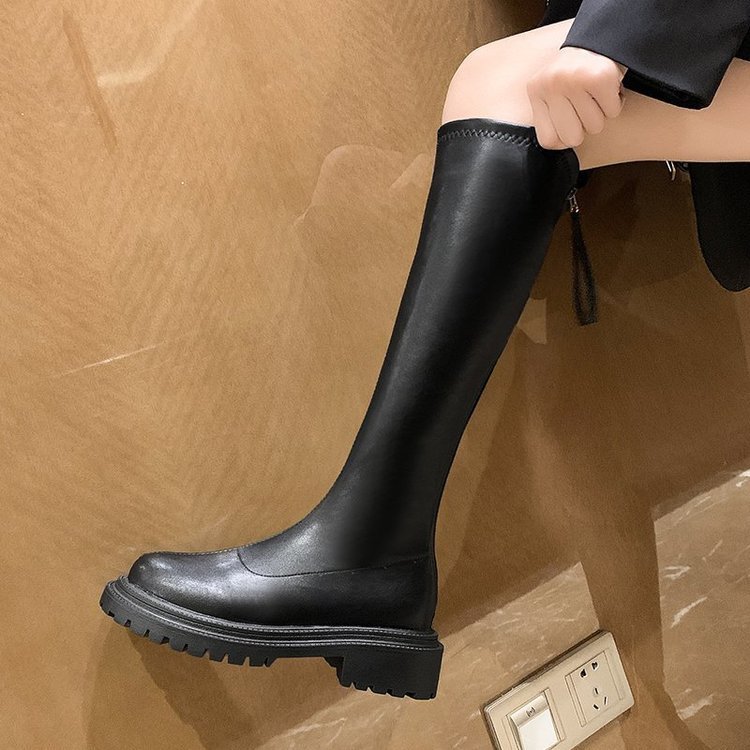 Boots High Flat Bottom 2021 New below the Knee Shorty Long Boots Female Slimming Knight Martin Boots Boots High Flat Bottom 2021 New below the Knee Shorty Long Boots Female Slimming Knight Martin Boots