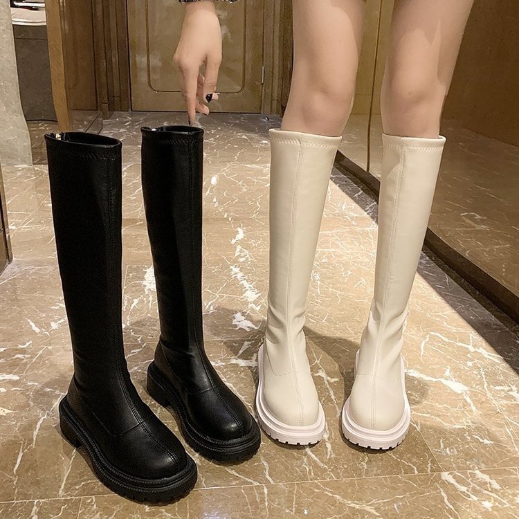 Boots High Flat Bottom 2021 New below the Knee Shorty Long Boots Female Slimming Knight Martin Boots Boots High Flat Bottom 2021 New below the Knee Shorty Long Boots Female Slimming Knight Martin Boots