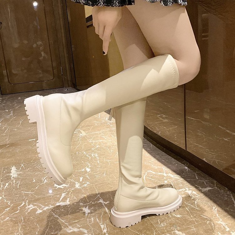 Boots High Flat Bottom 2021 New below the Knee Shorty Long Boots Female Slimming Knight Martin Boots Boots High Flat Bottom 2021 New below the Knee Shorty Long Boots Female Slimming Knight Martin Boots
