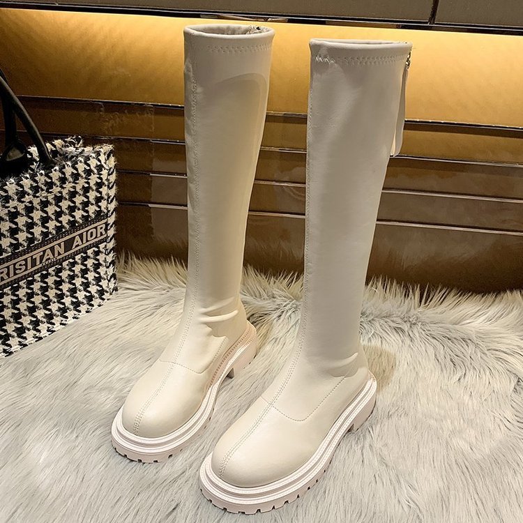 Boots High Flat Bottom 2021 New below the Knee Shorty Long Boots Female Slimming Knight Martin Boots Boots High Flat Bottom 2021 New below the Knee Shorty Long Boots Female Slimming Knight Martin Boots