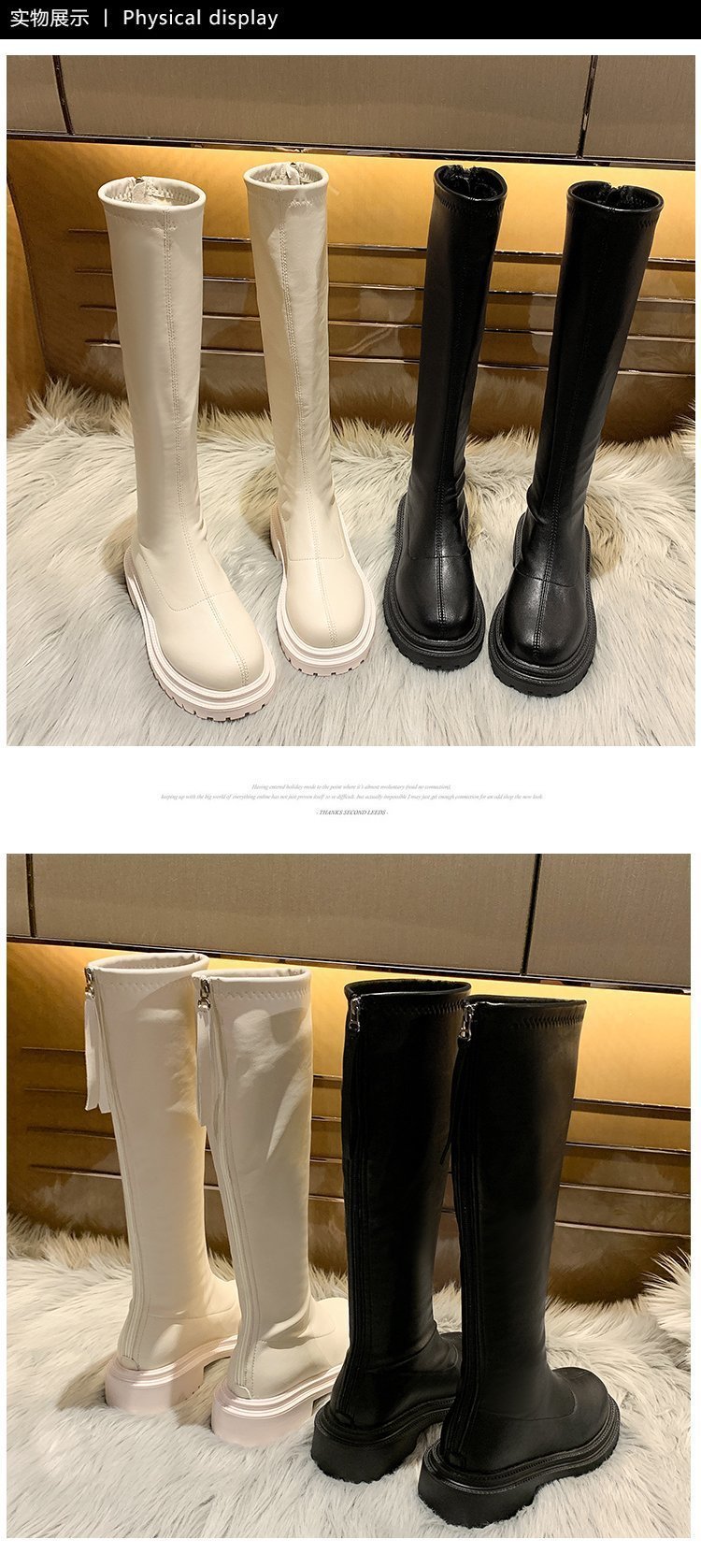 Boots High Flat Bottom 2021 New below the Knee Shorty Long Boots Female Slimming Knight Martin Boots Boots High Flat Bottom 2021 New below the Knee Shorty Long Boots Female Slimming Knight Martin Boots