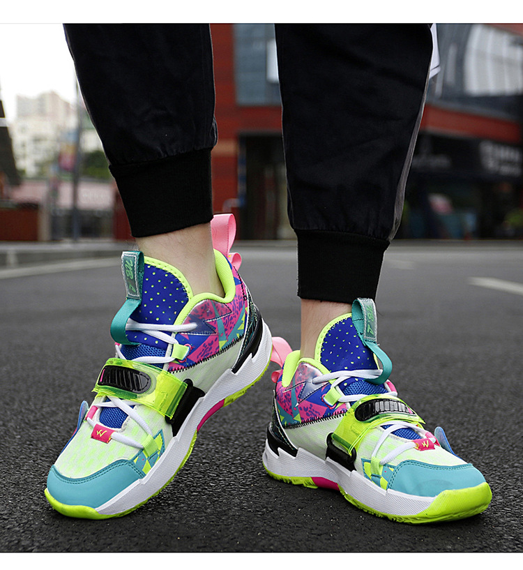 36-45 Basketball Shoes Couple's High-Top Weishao Same Style Combat Boots Breathable Casual White Shoes Student Sports Fashion Shoes