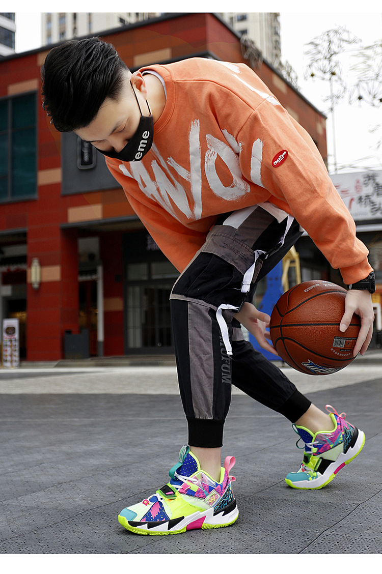36-45 Basketball Shoes Couple's High-Top Weishao Same Style Combat Boots Breathable Casual White Shoes Student Sports Fashion Shoes