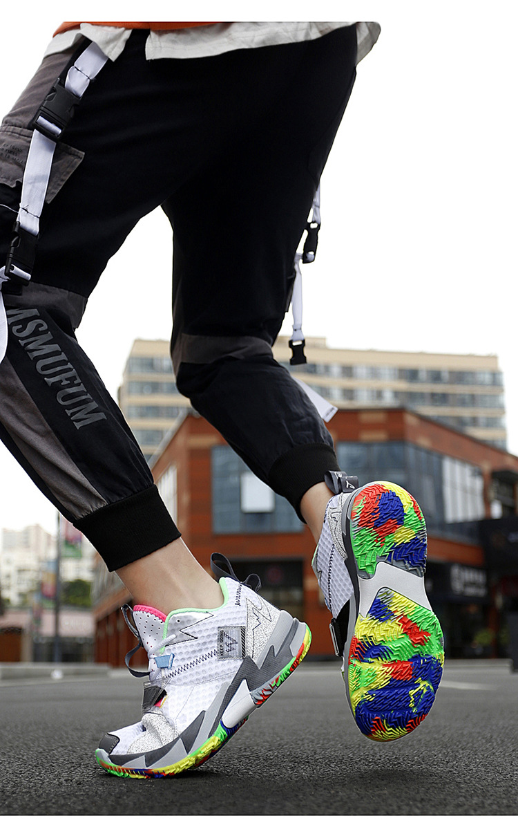 36-45 Basketball Shoes Couple's High-Top Weishao Same Style Combat Boots Breathable Casual White Shoes Student Sports Fashion Shoes