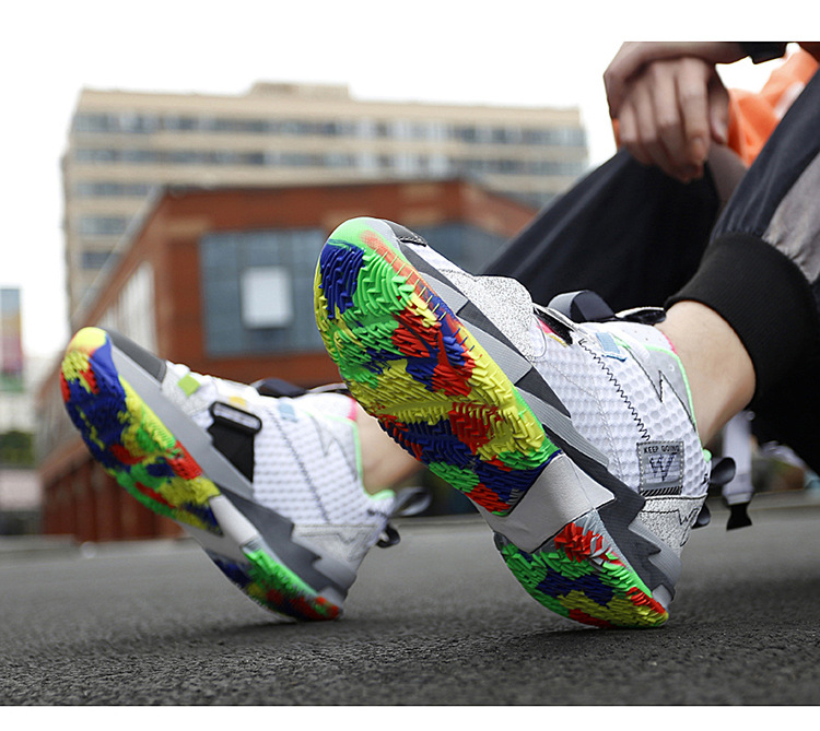 36-45 Basketball Shoes Couple's High-Top Weishao Same Style Combat Boots Breathable Casual White Shoes Student Sports Fashion Shoes