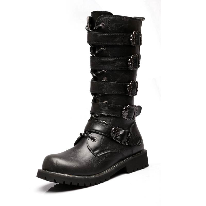 AliExpress Men&#039;s Large High-Top Boots Korean Trendy Martin Boots Men&#039;s Crazy Horse Leather Boots British High-Top Boots