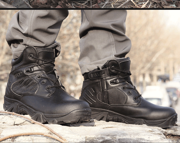 Consul Outdoor Men's Spring and Autumn High School Top Combat Boots Military Fans Waterproof and Hard-Wearing Combat Boots Desert Hiking Shoes
