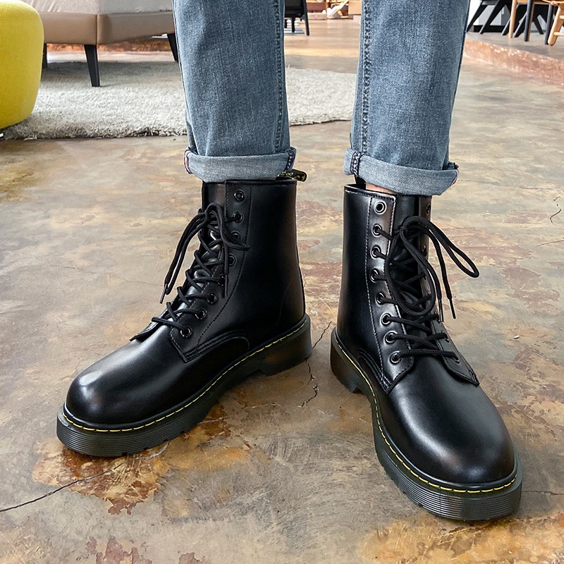 Fall 2021 New Fashion Trendy Dr. Martens Boots Men&#039;s High Top British Style Korean Style Worker Boot Versatile Couple Leather Boots