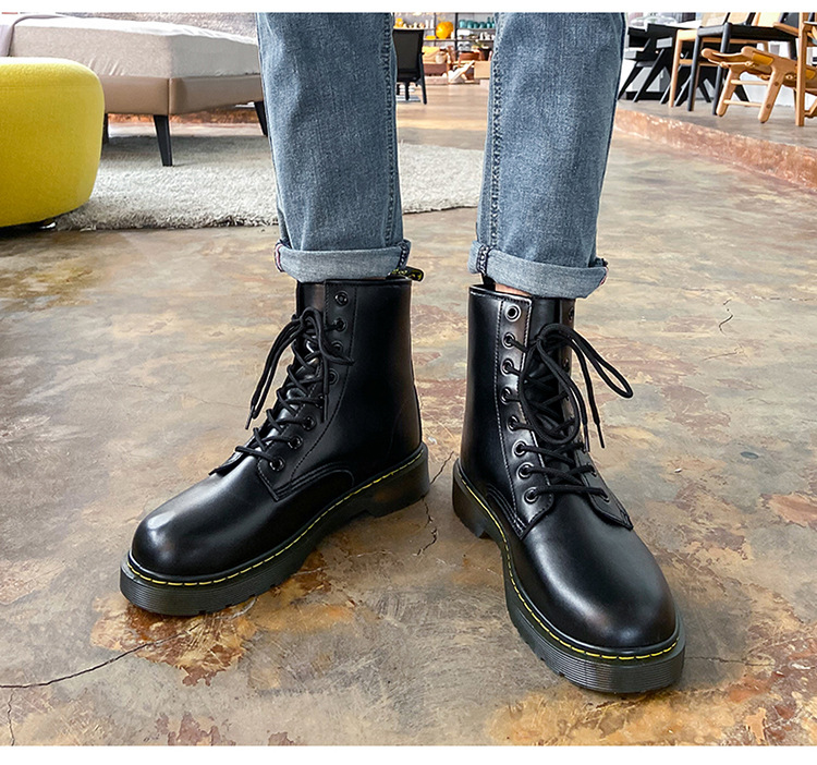 Fall 2021 New Fashion Trendy Dr. Martens Boots Men's High Top British Style Korean Style Worker Boot Versatile Couple Leather Boots